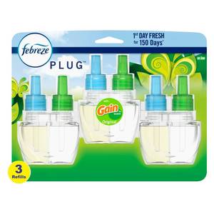 lot 1289 image: Febreze Plug 0.87-fl oz Gain Original Refill Air Freshener (3-Pack)