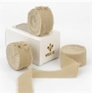 lot 1296 image: MEEDEE Khaki Chiffon Ribbon 1 Inch Fringe Ribbons Cream Chiffon Silk Frayed Edge Ribbon Thin Chiffon Ribbons for Crafts, Gift Wrapping, Wedding Invitation (3 Rolls 21 Yards)