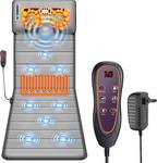 Full Body Massage Mat, Back Massage Pad with 10 Vibration Motors, 3 Heating for Pain Relief Timer Heated Back Massage Mattress Neck Massager Cushion, Gifts for Dad Mom, Grey