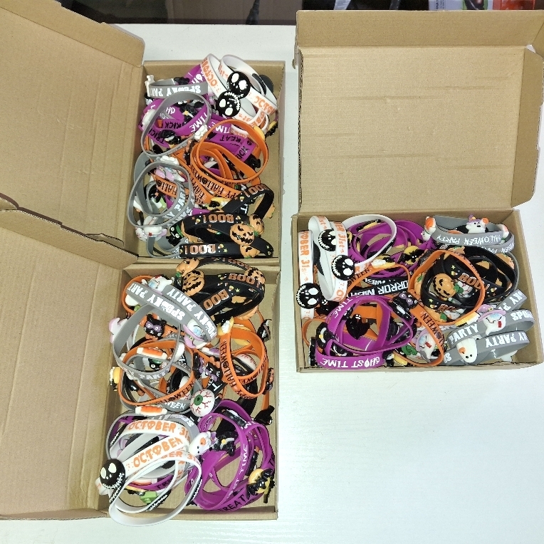 lot 12609 image: 3 BOXES OF HALLOWEEN WRIST BANDS
