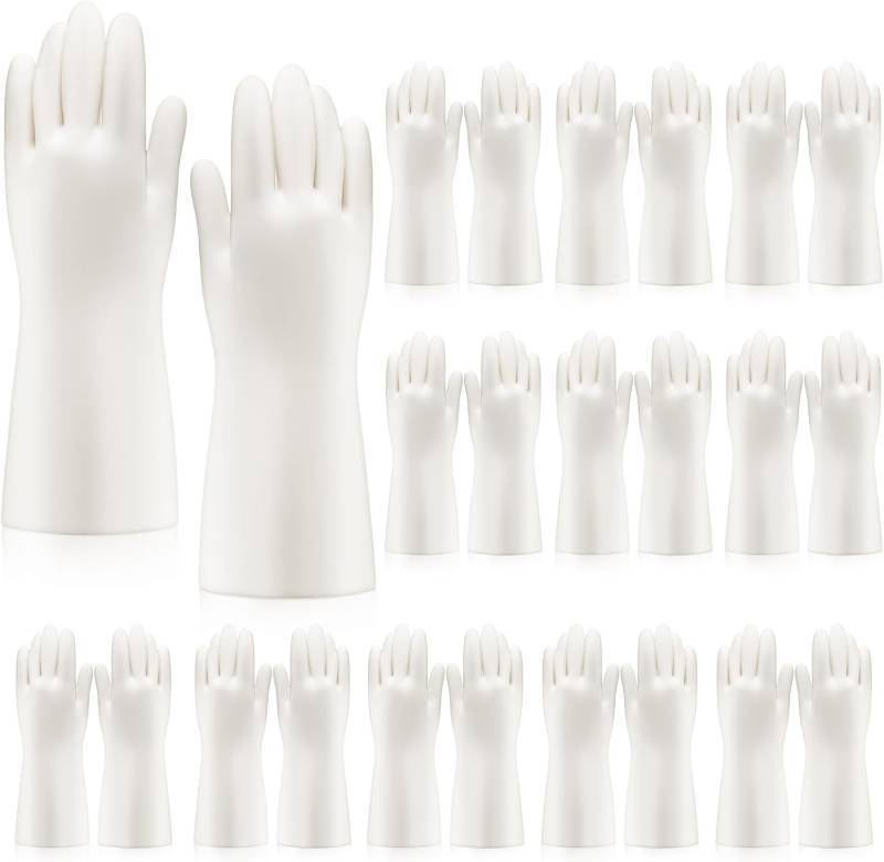 lot 12823 image: 12 Pairs Nitrile Cleaning Gloves Kitchen Rubber Non-slip Dishwashing Gloves Reusable Heat-resistant, Water-resistant for Kitchen, Bathroom, Gardening, Working, Pet Care, White Size M