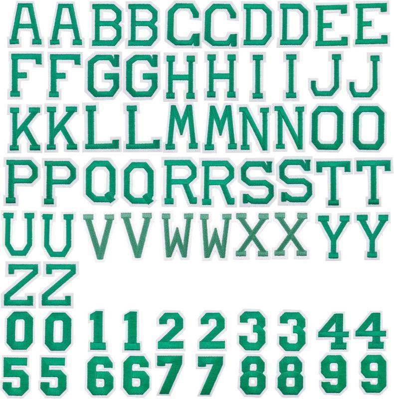 lot 30086 image: GORGECRAFT 72PCS 2 Inch Christmas Number Patches, 0-9 and A-Z Letter Iron on Letter Patches Applique Embroidery Stickers for Christmas Clothing Hats Shoes Shirts Bags, Green