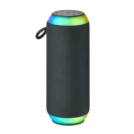 lot 11556 image: onn Large Rugged Speaker with Bluetooth Wireless Technology and LED Lighting, Gray
