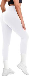 lot 1326 image: Leggings for Women - Soft High Waisted Tummy Control Workout Yoga Pants, COLOR IS BLACK AND WHITE SOCKS