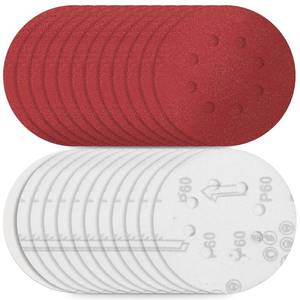 lot 1348 image: 160 PCS 5 Inch Sanding Discs, 8 Hole Orbital Sander Sandpaper Round Hook and Loop Sandpaper for Random Orbital Sander, 60 80 100 120 150 180 220 240 320 400 600 800 1000 1200 1500 2000 Grit