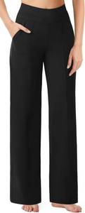 lot 1364 image: AFITNE Womens Wide Leg Pants High Waisted Business Casual Pants 2931 Pull On Dressy Yoga Lounge Trousers