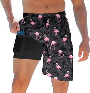 lot 1421 image: ALISISTER Mens Swim Trunks with Compression Liner Bathing Suit Summer Swimming Shorts, 7in.