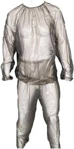 lot 1444 image: Heavy Duty Sauna Suits for Women Men Weight Loss Exercise 2 Piece Transparent Sweat Suit