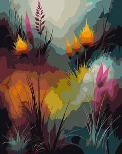 lot 1447 image: Paint by Numbers Kit for Adults Beginners, Reed Flower Adult Paint by Number Kits On Canvas, DIY Acrylic Oil Number Painting Kits for Beginners, Color by Number Adult for Home Wall Decor 16x20Inch