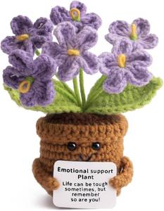 lot 1449 image: Handmade Positive Flower Crochet - Life is Tough But So are You - Inspirational Gift for Women - Thank You, Appreciation, Birthday Gift for Teacher, Mom, Friend, Coworker - Knitted Decor