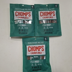 lot 1457 image: 3 Packs CHOMPLINGS Italian-Style Beef Sticks - 6ct0.5oz