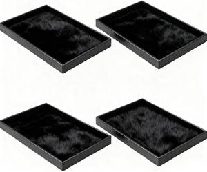 lot 1473 image: Stackable Black Velvet Jewelry Display Tray, Showcase Storage Organizer (4)