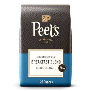 lot 1477 image: Peets Coffee, Medium Roast Ground Coffee, 100% Arabica Coffee - Breakfast Blend 28 Ounce Bag