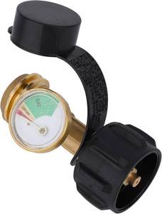 lot 1481 image: BOXOB Propane Tank Gauge Level Indicator for 5-40lb LP Tanks, Universal Propane Gauge Color-Coded Leak Detector Gas Pressure Meter with QCC1Type 1 Connection for BBQ Grill RV Heater Camping