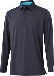 lot 1490 image: Mens Golf Shirts Long Sleeve Moisture Wicking Collared Work Business Casual Tennis Polo Shirts for Men SIZE XL