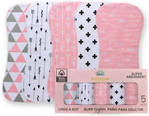 lot 1494 image: Blessique Burp Cloths Baby Girl, 5 Pieces Spillproof, New Born Essentials Must Have, Baby Bath Towels, Baby Essentials Must Have, Burp Clothes, Panales De Para Bebes, Baby Essentials, Baby Necessities