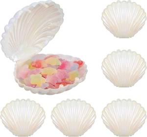 lot 1517 image: Veemoon 30pcs White Plastic Shell Boxes, 30pcs Sea Shell Candy Boxes Small Shells Jewelry Container Sea Clam Treat Holder Party Treat Case Decorative Candy Container Wedding Birthday Party