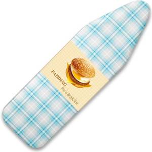 lot 1528 image: BNDX 15x54 Ironing Board Cover   Aqua Plaid Design, Thick Padding with 2 Elastic Edge & Dual Buckles, Durable, Scorch & Stain Resistant, Color Green