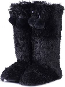 lot 1544 image: Forfoot Slipper Boots, Cozy Indoor Booties for Women Fluffy Comfortable House Shoes Fuzzy Anti-Slip Boots Winter, Size 9-10, Color White