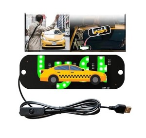 lot 1603 image: LED Car Sign for Rideshare Drivers, Compact Windshield Light for Enhanced Visibility, USB Powered Taxi Display, Easy Suction Mount-Taxi LED Panel Sign for Cars SUV Green (Lyft)