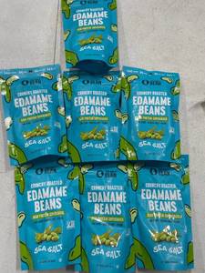lot 1616 image: 7 Bags The Only Bean Sea Salt Roasted Edamame Beans, 4 OZ each bag
