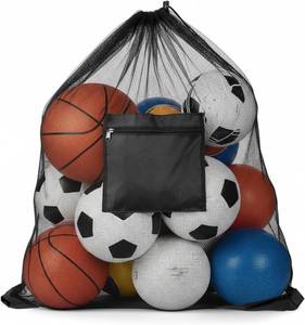 lot 1619 image: QfwdfcTrenz Heavy Duty Sports Ball Bag, 37 X 30 Drawstring Sport Equipment Storage Bag, Extra Large Soccer Ball Bags for Basketball, Volleyball, Gym Equipment, Swimming Gear