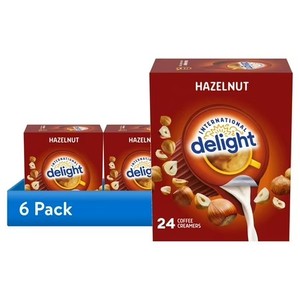lot 1650 image: (6 pack) International Delight Hazelnut Coffee Creamer Singles, 0.44 fl oz, 24 Count