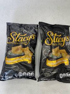 lot 1681 image: 2 Bags Stacy s No Artificial Colors or Flavors Parmesan Garlic and Herb Pita Chips Bag, 7.33 oz