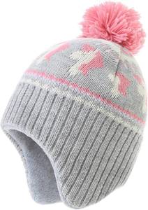 lot 1688 image: Moon Kitty Baby Girls Earflaps Knit Hats Infant Baby Beanies6-12Months