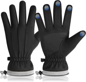 lot 1738 image: Winter Outdoor Waterproof Ski Gloves for Women Men, Cashmere Warm Lining Finger Touchscreen Texting Riding Gloves