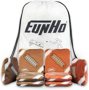 lot 1755 image: EunHo Regulation Cornhole Bags Set of 8 - Dual Sided Slick and Stick Cornhole Bean Bags for Tossing Game Professional All Weather Pro Corn Hole Bags with Tote Bag
