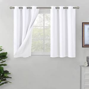 lot 1806 image: BGment Short Blackout Curtains 30 Inch Long 2 Panels - 100% Room Darkening Bedroom Curtains for Small Window, Thermal Insulated Soundproof Grommet Curtains for LoftBasement, 42 Wide, Pure White