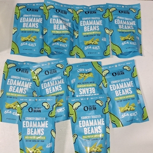 lot 1810 image: 10 Packs The Only Bean Sea Salt Roasted Edamame Beans, 4 OZ