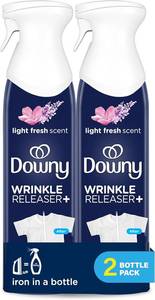 lot 1819 image: Downy Wrinkle Releaser Spray  All In One Wrinkle Release Spray, Odor Eliminator, Static Remover  Fabric Refresher & Ironing Aid for Clothes  9.7 Fl Oz (Pack of 2), Fresh Scent