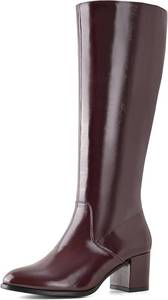lot 1963 image: ShoeN Tale Knee High Boots for Women Block Chunky Heel Boots with Side Zipper SIZE 6 12