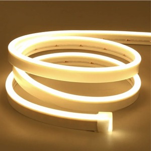 lot 1974 image: Lamomo LED Neon Rope Lights, 16.4ft5m Warm White Light Strip 0.39inCut, 12V Flexible Waterproof Silicone Neon Sign for Kitchen Bedroom Indoor Outdoor Decoration