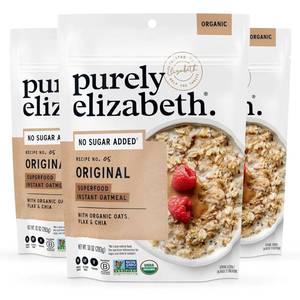 lot 1976 image: purely elizabeth Superfood Oats, Original, Amaranth, Quinoa Flakes, Flax Seeds, Chia Seeds,Gluten-Free, Non-GMO, 10oz (3 Ct.)