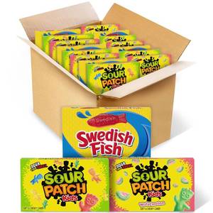 lot 1978 image: SOUR PATCH KIDS and SWEDISH FISH Soft & Chewy Candy Variety Pack, Bulk Candy, Mothers Day, 15 Boxes