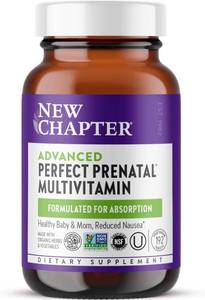 lot 2002 image: New Chapter Advanced Perfect Prenatal Vitamins, 192ct, Made with Organic, Non-GMO Ingredients for Healthy Baby & Mom - Folate (Methylfolate), Whole-Food Fermented Iron, Vitamin D3  Ginger