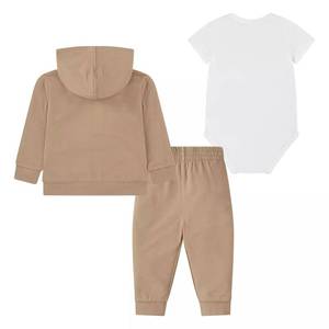 lot 2010 image: Baby Nike Bodysuit Full-zip Hoodie And Sweatpants 3-Piece Set, 9M - Color is Gray