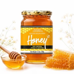 lot 2035 image: Wildflower Honey - 17.6 oz - Pure Honey Jar - Natures Goodness