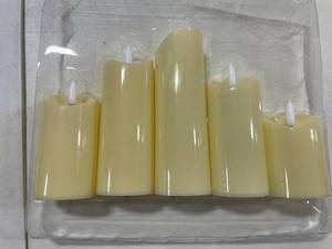 lot 2053 image: LUZLAB 5pc Flameless Candles with Heart & Shamrock Stickers - St. Patricks Day Flameless Candles for Ambiance Battery Operated LED Pillar Candles for Gifts Home Garden Decor
