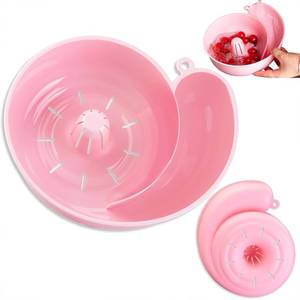 lot 2086 image: Snail-Shaped Drain Basket Automatic Vegetable and Fruit Washer, Rotating Washing Bowl with Strainer, Berry Washer Spinner Basket, Portable Fruit Cleaning Drain Tool for Home Kitchen (Pink)