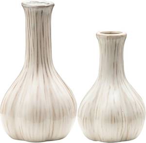 lot 2105 image: Ceramics Garlic Vase Set of 2, Ceramic Minimalist Nordic Style for Wedding. The Flower vases are Suitable for Pairing with Pampas Grass for Home Decor, Office, Living Room Decorations