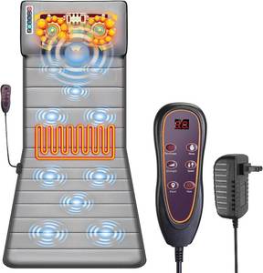 lot 2133 image: Full Body Massage Mat, Back Massage Pad with 10 Vibration Motors, 3 Heating for Pain Relief Timer Heated Back Massage Mattress Neck Massager Cushion, Gifts for Dad Mom, Grey
