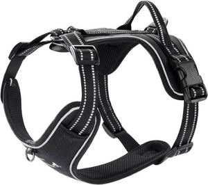 lot 2148 image: EXCELLENT ELITE SPANKER Nylon Reflective Dog Harness Adjustable No Pull Lightweight EVA Padded Vest Nameplate-Front Clip Service Dog Harness with Buckle for Medium Large Dogs (Black, M)