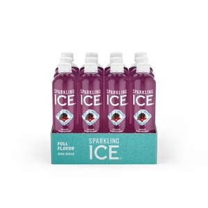 lot 2169 image: Sparkling Ice, Grape Raspberry Sparkling Water, 17 fl oz Bottles (Pack of 12)