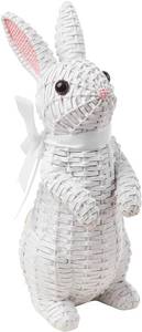 lot 2193 image: Easter Rabbit Decorative Ornament Resin Vine Weaving Effect Rabbit Sculpture Easter Party Decoration Easter Gift (8.1in White Station)