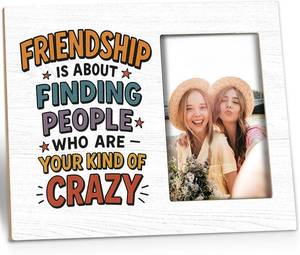 lot 2207 image: Friend Photo Frame Gifts 10x8 - Best Friend Picture Frame, Friendship Gifts for Women Friends Men Bestie, Retro Friendship Wooden Photo Frames for Tabletop or Wall Hanging 4x6 Photo