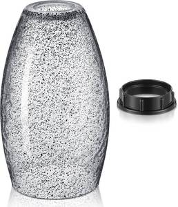 lot 2215 image: Teenyyou 1 Set Oval Glass Lamp Shade 7.5 High x 4.7 Diameter Glass Pendant Lampshade Compatible with E26 Light Fixtures Lampshade Replacement for Kitchen Island Ceiling Pendant(Black Seeds)